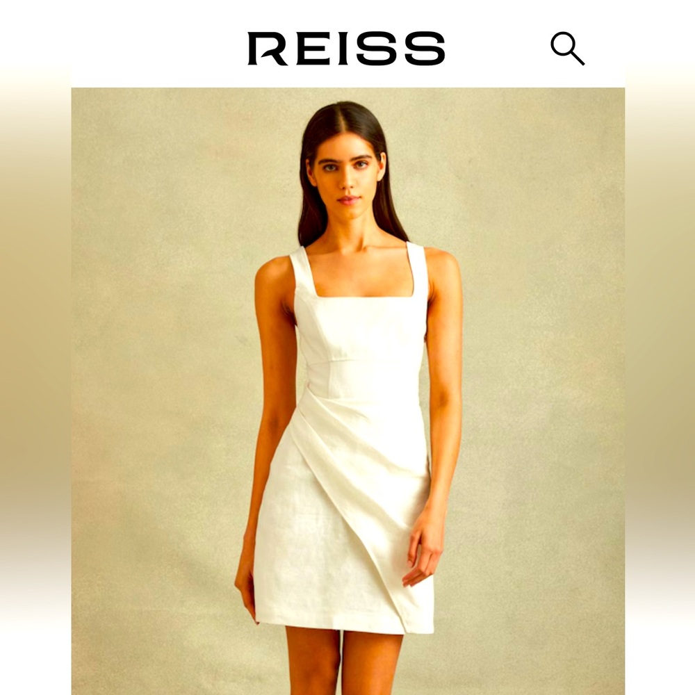 Reiss piper cream linen dress 4